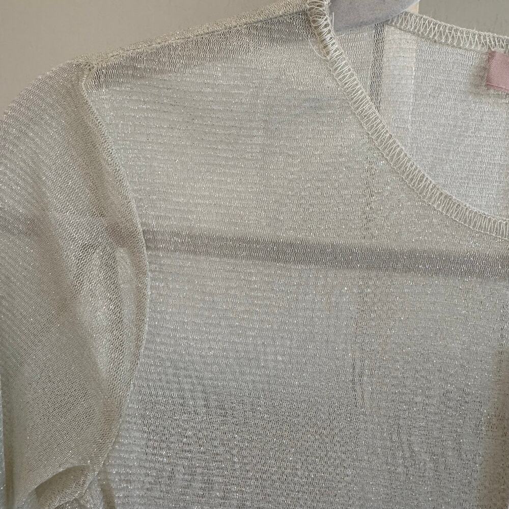 Hutch Niko Shimmer Mesh Maxi Dress Cream XS NWT - Picture 5 of 11